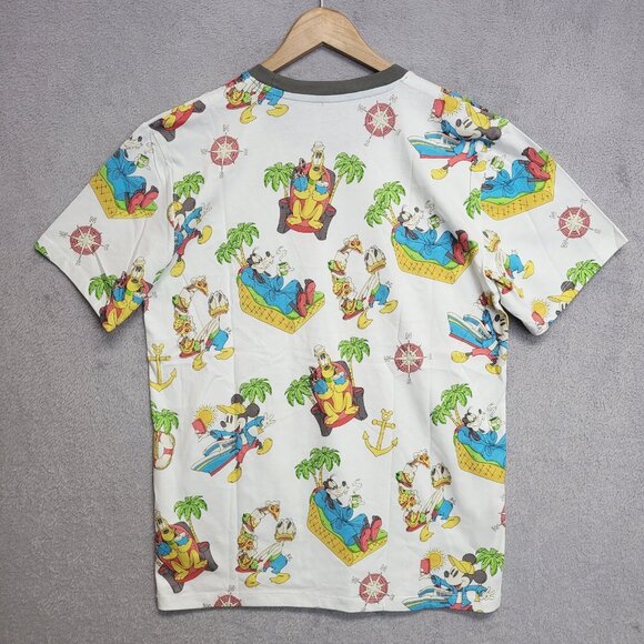 Disney Cruise Line Shirt Adult Medium Crewneck All Over Print Tee Damaged NWOT - Picture 3 of 9